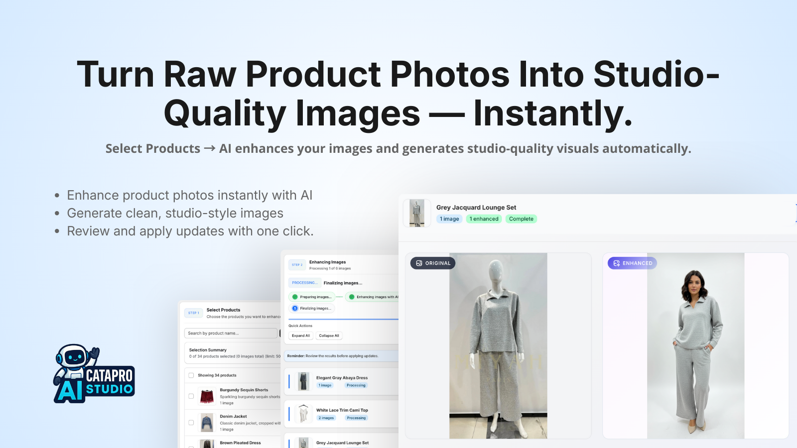 Image enhancement before and after comparison